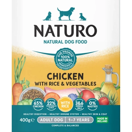 Naturo Adult Kurczak z ryżem i warzywami 400g